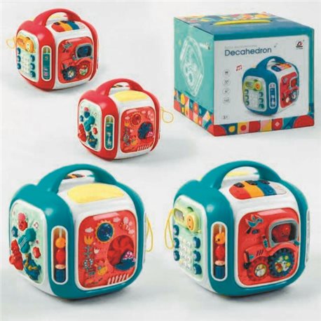 Куб музыкальный CY - 7068 B 2 цвета, на батарейках, английская озвучка, подсветка, мелодии, режим обучения