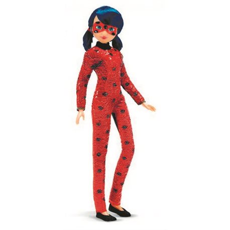Кукла MIRACULOUS Леди Баг и Супер-Кот "в костюме с пайетками - Модное преобразования Маринетт в Леди Баг"