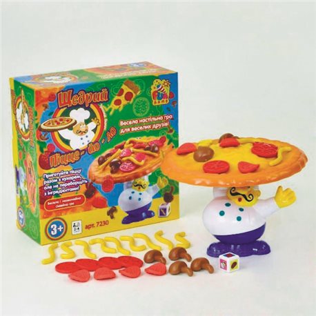 Настольная развлекательная семейная игра-балансир 7230 «Щедрый пиццайола»,от 2-х до 4-х игроков