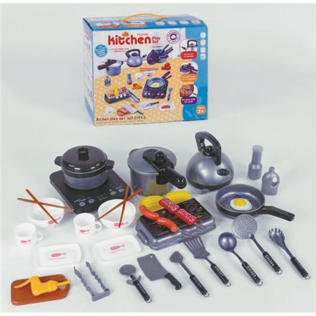 Детский игровой набор посуды Кухня 5705-2 с звуковыми и световыми эффектами