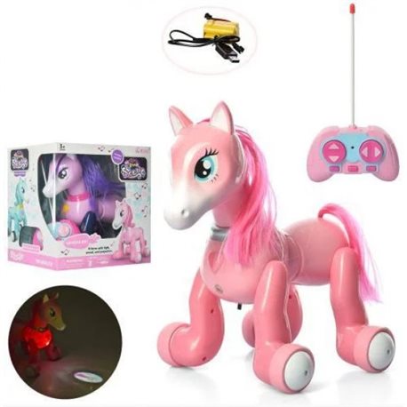 Игрушка Пони на радиоуправлении на пульте Best Toys 1031 со световыми звуковыми эффектами с проектором розовая