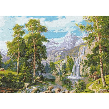 Картина по номерам "Водопад" Идейка (KHO2847)