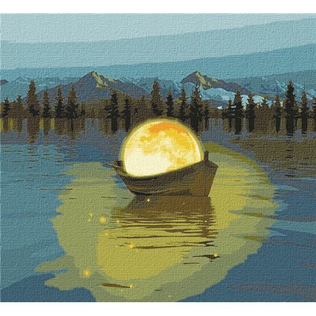 Картина по номерам "Лунная лодка" Идейка (KHO5031)