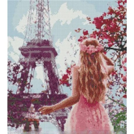 Набор алмазной мозаики "Влюблена в Париж" Идейка (AMO7046)