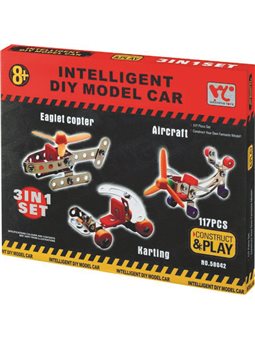 Конструктор металлический Same Toy Inteligent DIY Model Car 3в1 117 элементов (58042Ut) (2340000005802)