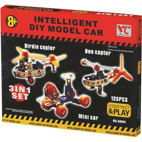Конструктор металлический Same Toy Inteligent DIY Model Car 3в1 125 элементов (58041Ut) (2340000005819)
