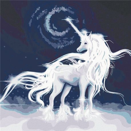 Картина за номерами "Білий єдинорог" Ідейка (KHO5037)