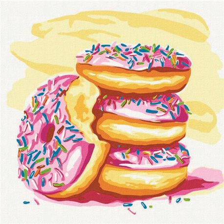 Картина по номерам "Любимые пончики" Идейка (КНО5627)