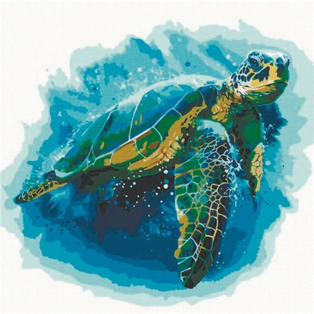 Картина по номерам "Голубая черепаха" Идейка (КНО4271)