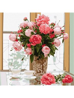 Картина по номерам "Любимые розовые пионы" Идейка (KHO3201)