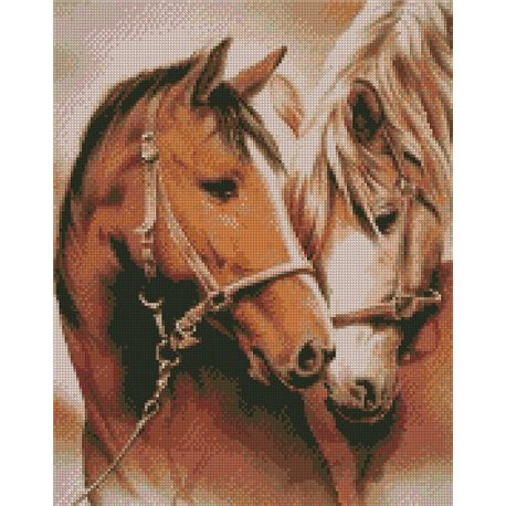 Алмазная мозаика "Пара лошадей" Идейка (AMO7002)