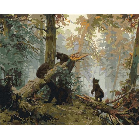 Картина за номерами Ідейка "Ранок у сосновому лісі" © I. Шишкін та К. Савицький (ХО4310)