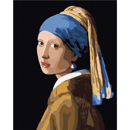Картина за номерами Ідейка "Дівчина з перлиною, що обслуговує Ян Вермер" (KHO4817)