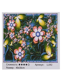 Алмазна мозаїка LL 092 (30) "TK Group", "Квіти", 40х30см, великі алмази, в коробці