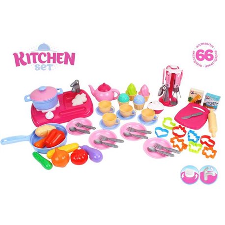 гр Игрушка Кухня с набором посуды 7280 (4) ТЕХНОК 66 предметов