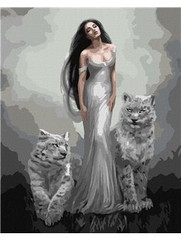 Картина по номерам - Душа кошки с красками металлик KHO4851 40х50 см