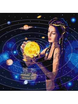 Картина за номерами "Підкорюючи всесвіт" з фарбами металік Ідейка (КНО9539)