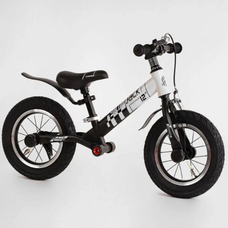 Велобіг Corso "Skip Jack" 11057 (1) Чорно-білий, надувні колеса 12", сталева рама з амортизатором