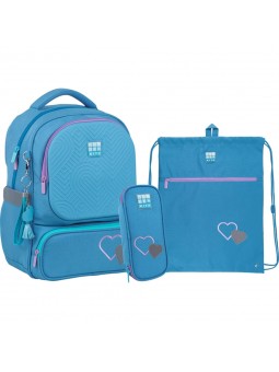 Набір рюкзак + пенал + сумка для взуття SET_WK22-728M-1 блакитний