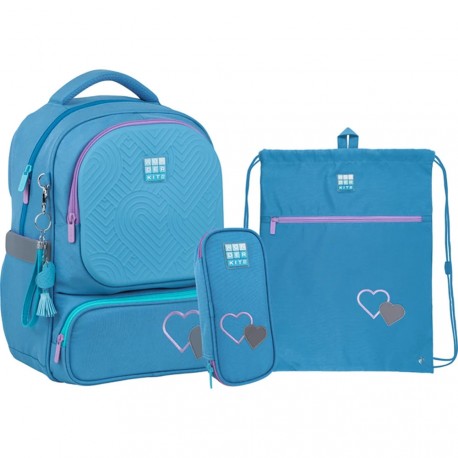 Набор рюкзак+пенал+сумка для обуви SET_WK22-728M-1 голубой