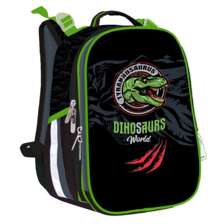 Ранец SchoolCase Mini 2 отделения, 35х27х16см, полиэстер, "Dinosaurs World", 2408C