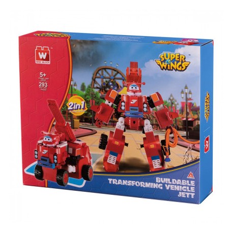 Конструктор-трансформер Super Wings Small Blocks 2в1 Buildable Transforming Vehicle Джетт (Jett) EU3