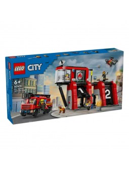 Конструктор LEGO City Пожежне депо з пожежною машиною