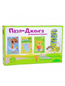 Дерев'яна розвиваюча іграшка Пазл-Дженга Strateg українською мовою (30979)