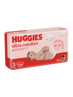 Huggies Ultra Comfort подгузники детские 3 (5-8кг) 56шт