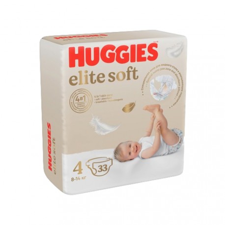 Huggies Elite Soft підгузники дитячі 4 (8-14кг) 33шт