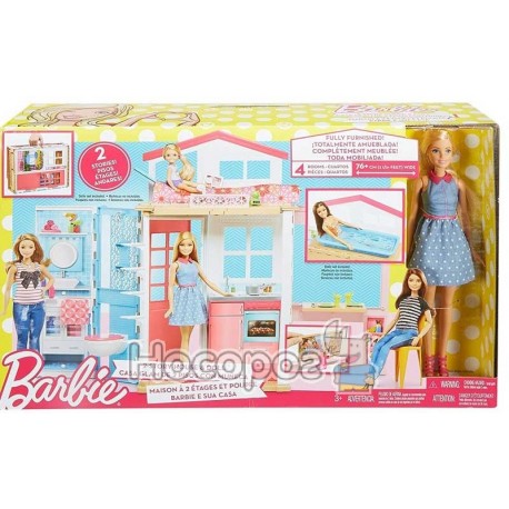 Портативный домик Barbie с куклой 