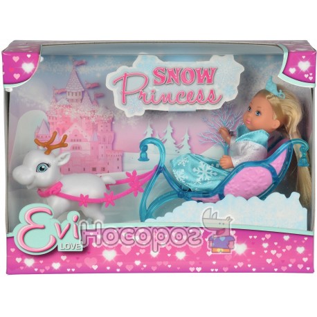 Кукольный набор Эви "Снежная принцесса" с санями и оленем, 3+ SIMBA TOYS 5737248