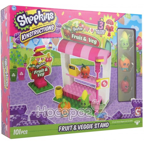 Конструктор SHOPKINS S1 - ОВОЧЕВА ЛАВКА (3 шопкінси, 101 деталь)