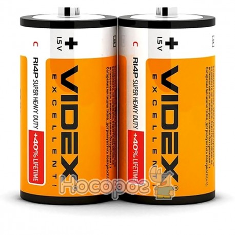 Батарейка солевая Videx R14/C 2шт