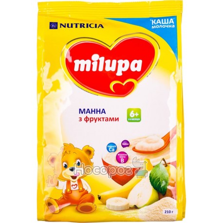 Каша молочная "Milupa" манна с фруктами
