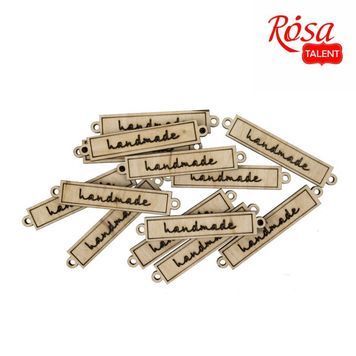 Мини-заготовка Тег &bdquo;Handmade&ldquo; 3, фанера, 5,0х1,0 см, 10 шт, ROSA TALENT 903870 фото
