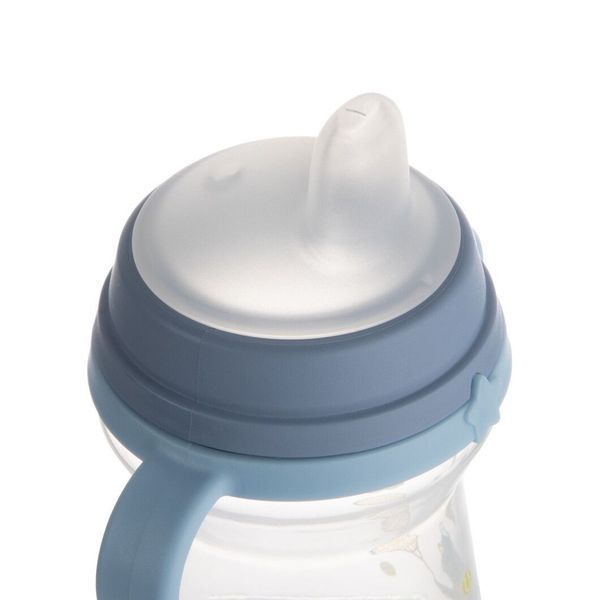 Canpol babies Кружка тренувальна з силіконовим носиком FirstCup 150 мл BONJOUR PARIS - блакитна 01237103 фото