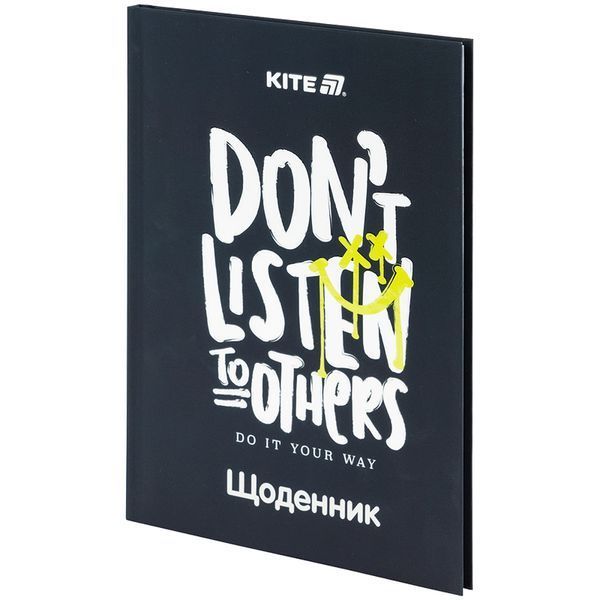 Щоденник шкільний Kite Don't listen K25-262-7, тверда обкладинка 01253521 фото