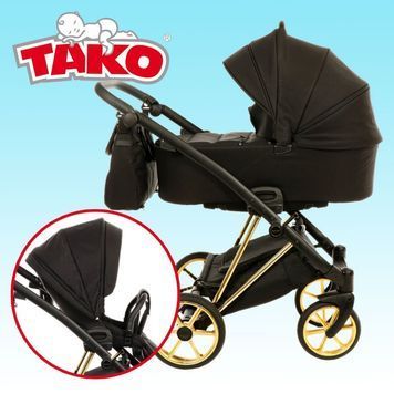 Коляска универсальная 2 в 1 Tako Jumper V Black-Gold 70557 919188 фото