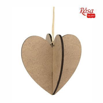 Заготовка Сердце 3D, 10х10см, ДВП, 2шт, ROSA TALENT 571867 фото