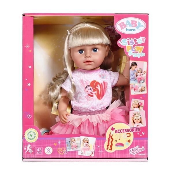 Лялька BABY BORN серії "Ніжні обійми" - МОДНА СЕСТРИЧКА (43 cm, з аксесуарами) 01225343 фото