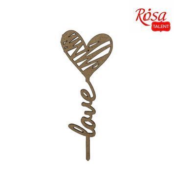 Заготівля топпер Сердце6, ДВП, 10х4 см, 5шт, ROSA TALENT 588216 фото