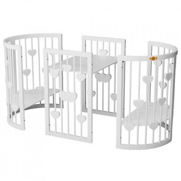 Ліжечко Smart Bed Round 72/100 біле,серця,без отворів 100001000004/1349003 01173796 фото