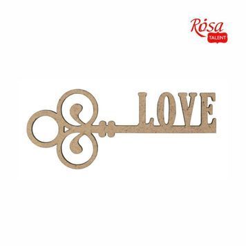 Заготовка Ключик &bdquo;Love&ldquo; 3, ДВП, 10х4см, 4шт, ROSA TALENT 579610 фото