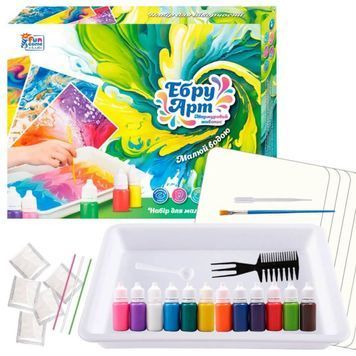 Ебру Арт"4FUN Game Club" №87752, 12 пігментів, порошок каррагінану, 10 арк. акв. паперу, інструменти 01235364 фото