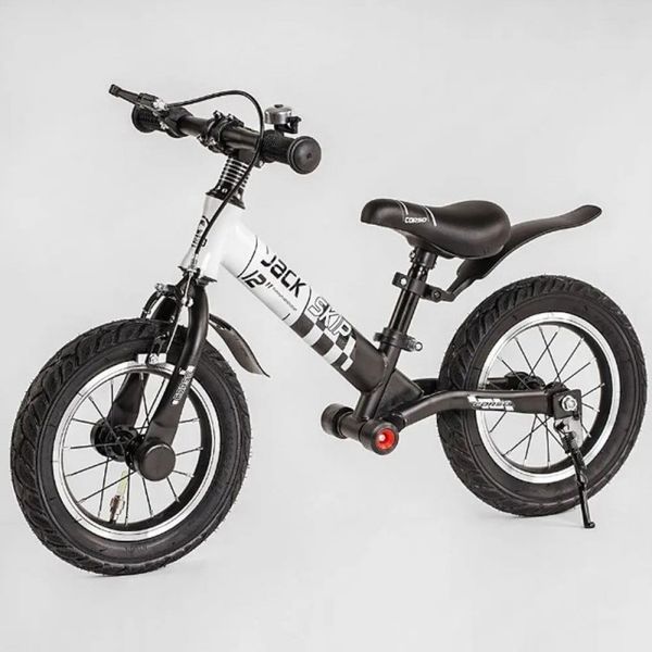 Велобіг Corso "Skip Jack" 11057 (1) ЧОРНО-БІЛИЙ, надувні колеса 12", сталева рама з амортизатором, р 01168307 фото
