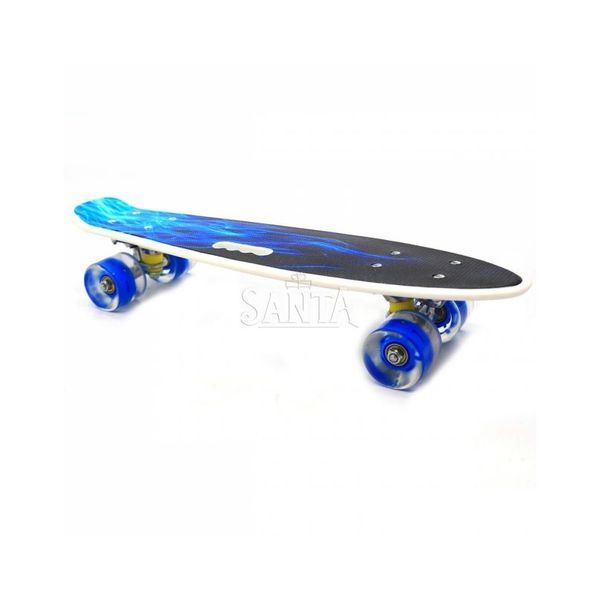 Скейт Пенни борд С 70822 (8) Best Board, 4 вида, дека с ручкой, подшипники ABEC-7, колеса СВЕТЯЩИЕСЯ 01089696 фото