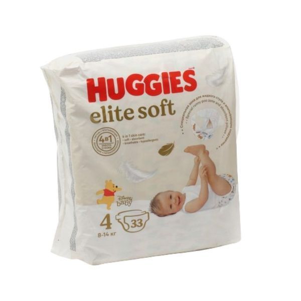 Huggies Elite Soft підгузники дитячі 4 (8-14кг) 33шт 01215245 фото