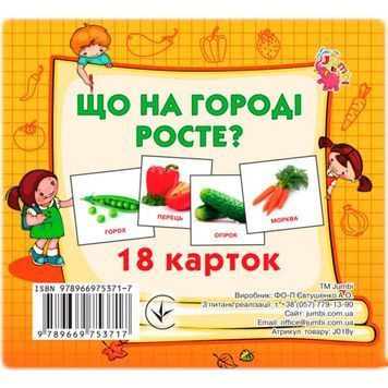 Карточки мини Что в огороде росте? 18 карточек Jumbi "(рус.)" 246678 фото