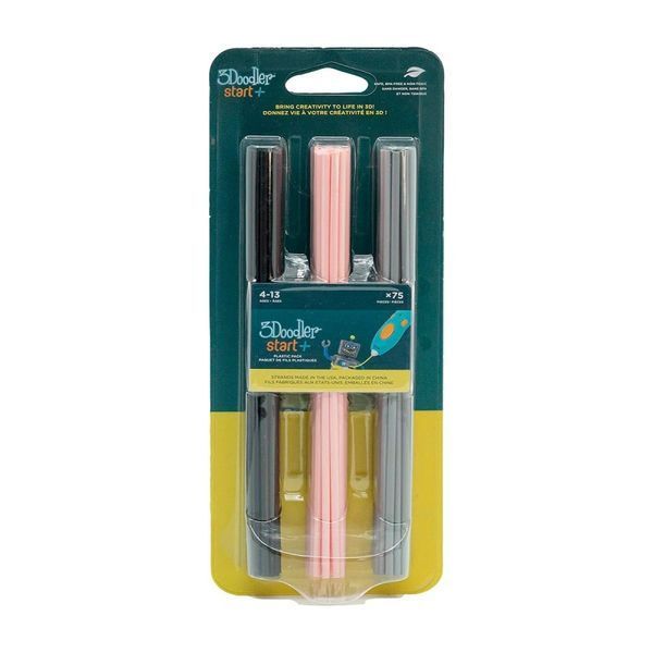 Набор стержней для 3D-ручки 3Doodler Start - МИКС (75 шт: черный, розовый, серый) 01237591 фото
